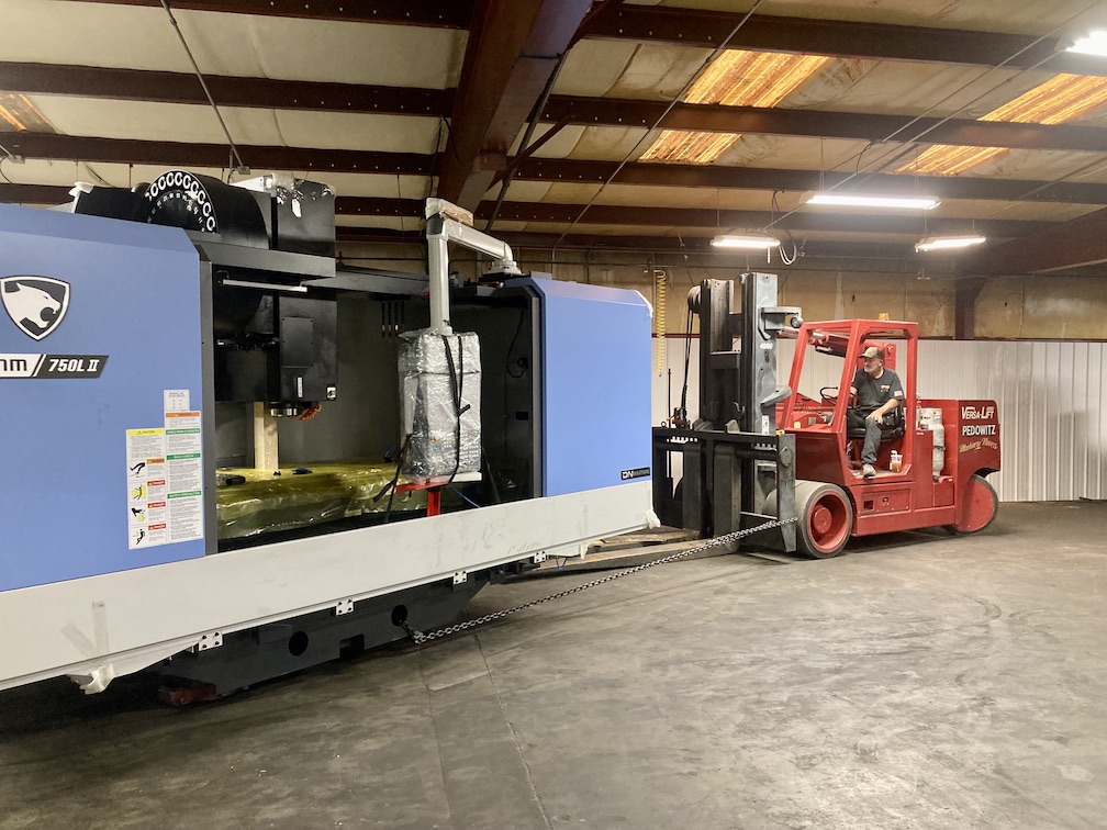 Pedowitz Machinery Movers Vertical Machining Center Move Storage Warehouse Transfer Intermodal Port Trucking Rigging Charlotte NC 1